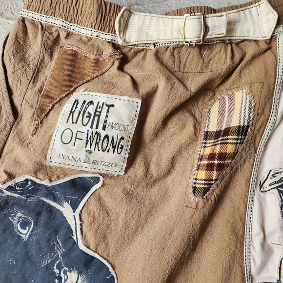 Maxi Skirt Handstitched Patched Dog Puppy Vintage Embroidery European Cotton - Picture 8 of 17